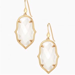 Stella & Dot | Retired White Agate + Gold Amala Dangle Earrings